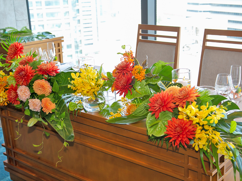 横浜モノリス結婚式の装花